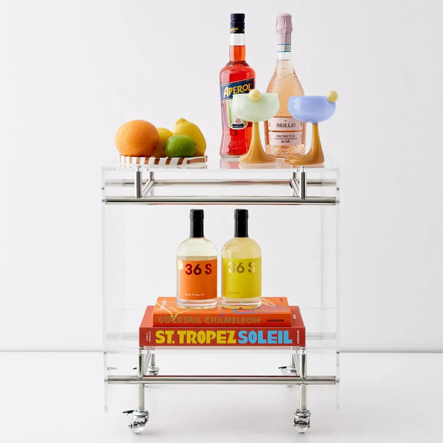 Online GigiandTom Bauhaus Acrylic Bar Cart Silver