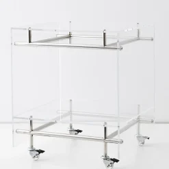 Online GigiandTom Bauhaus Acrylic Bar Cart Silver
