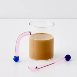 Outlet GigiandTom Bauhaus Glass Tumbler & Stirrer Pink