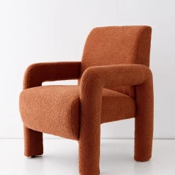 Sale GigiandTom Boucle Accent Chair Terracotta