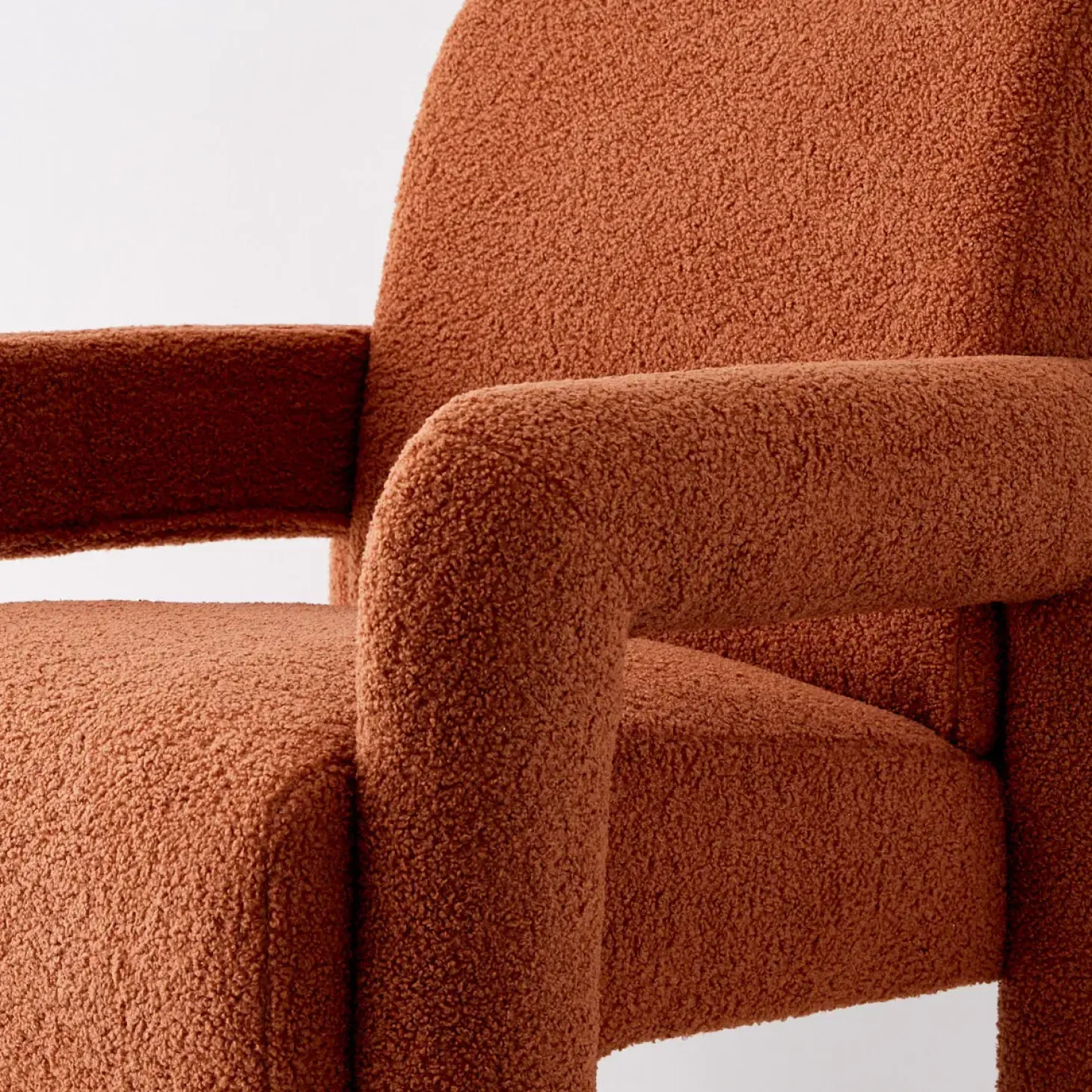 Sale GigiandTom Boucle Accent Chair Terracotta