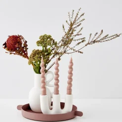 Cheap GigiandTom Candelabra Ceramic Taper Candle Holder White