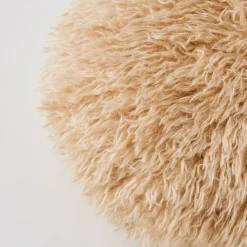 Fashion GigiandTom Carmela Faux Fur Circular Accent Cushion Tan