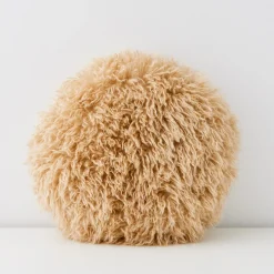 Fashion GigiandTom Carmela Faux Fur Circular Accent Cushion Tan