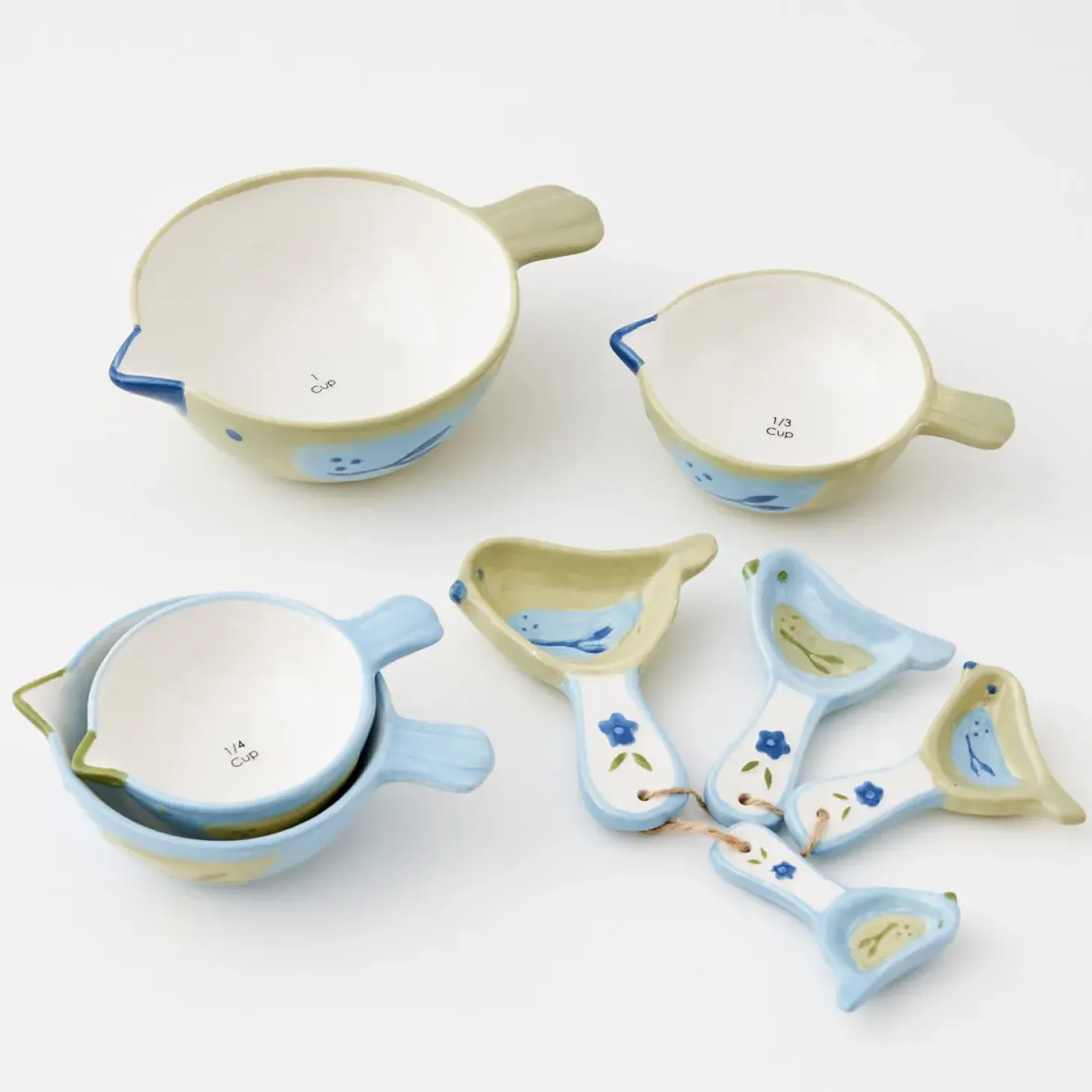 New GigiandTom Chickadee Ceramic Measuring Cups