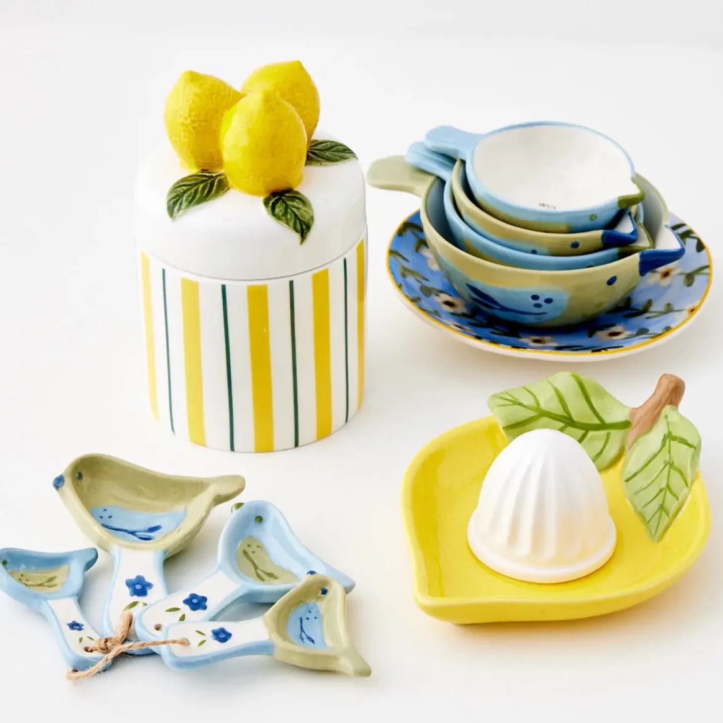 New GigiandTom Chickadee Ceramic Measuring Cups