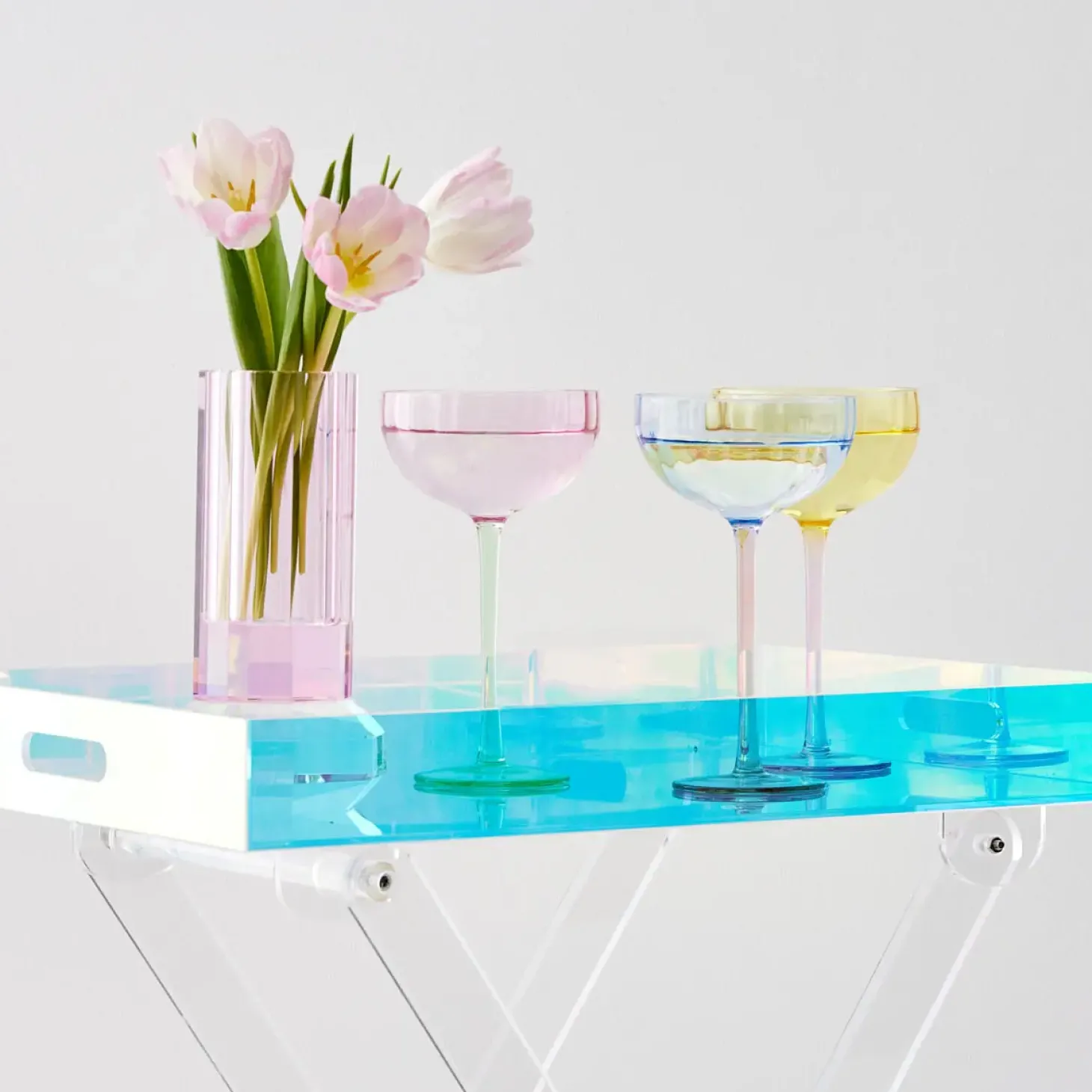 Hot GigiandTom Cushion Crystal Cut Coloured Vase Pink