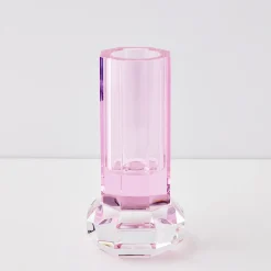 Hot GigiandTom Cushion Crystal Cut Coloured Vase Pink