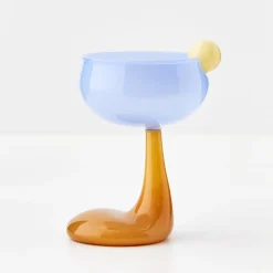 New GigiandTom Droplet Cocktail Glass Blue