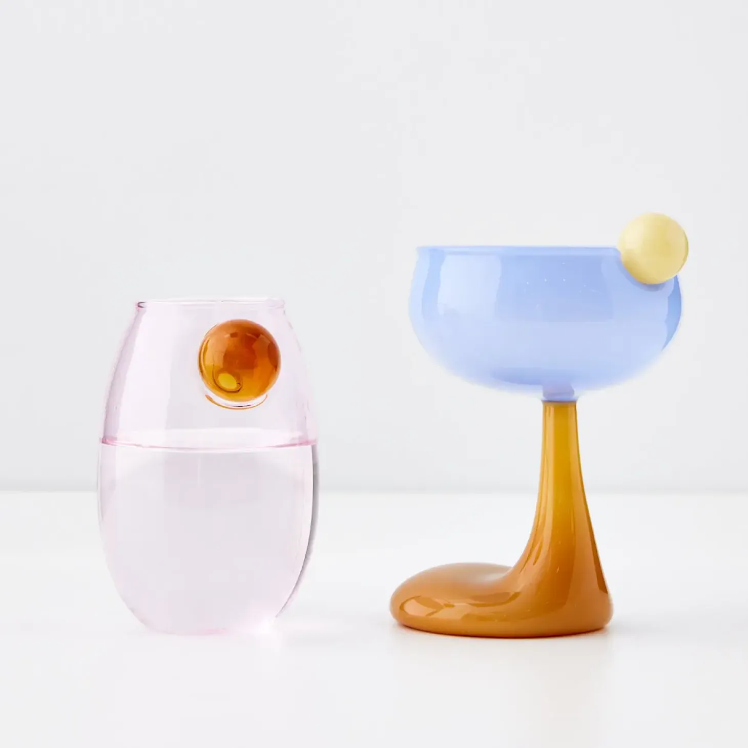 New GigiandTom Droplet Cocktail Glass Blue