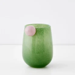 Flash Sale GigiandTom Droplet Medium Coloured Glass Vase Teal