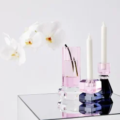 Best GigiandTom Edgy Crystal Taper Candle Holder Smoke Pink