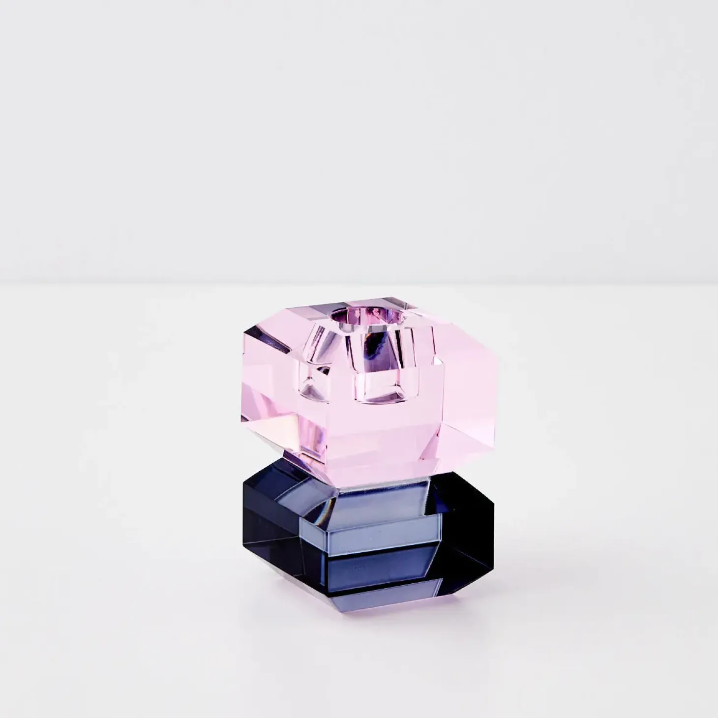 Best GigiandTom Edgy Crystal Taper Candle Holder Smoke Pink