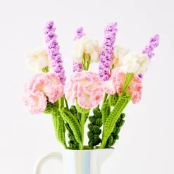 New GigiandTom Freesia Hand Knitted Crochet Flower Pink