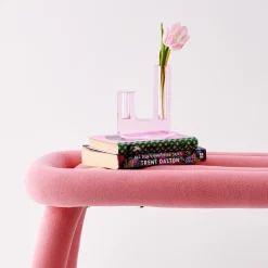 Best Sale GigiandTom Infinity Crystal Cut Coloured Vase Pink