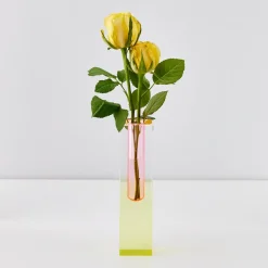 Fashion GigiandTom Kaleidoscope Ombre Acrylic Vase Yellow/Pink