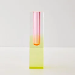 Fashion GigiandTom Kaleidoscope Ombre Acrylic Vase Yellow/Pink