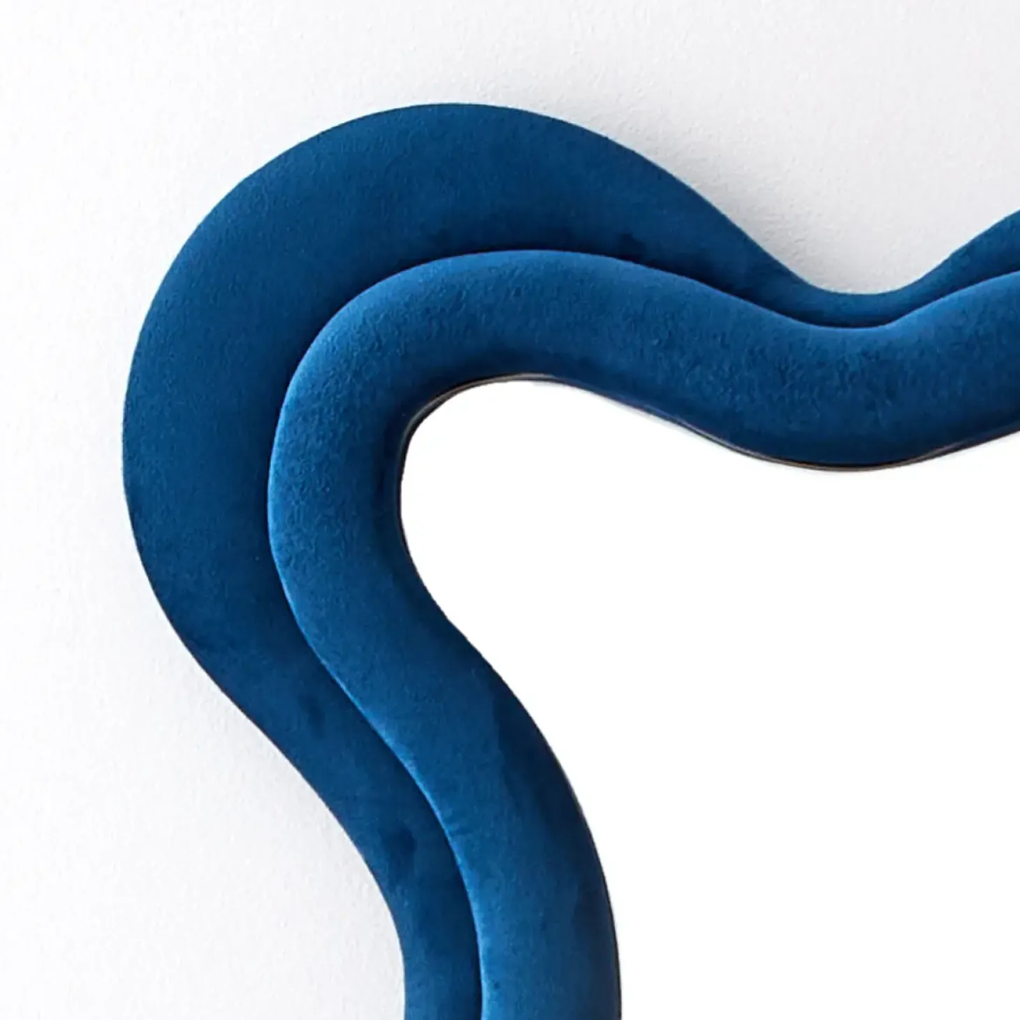 New GigiandTom Kinked Wavy Velvet Full Length Mirror Blue