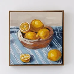 Fashion GigiandTom Lemon Bowl Framed Canvas Oil Painting