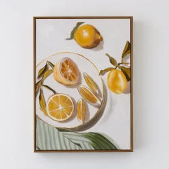 Discount GigiandTom Lemon Slices Framed Canvas Oil Painting
