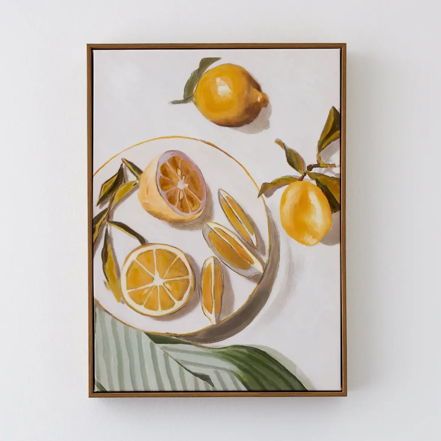 Discount GigiandTom Lemon Slices Framed Canvas Oil Painting