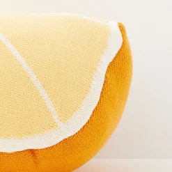 Shop GigiandTom Lemon Yellow Cotton Cushion