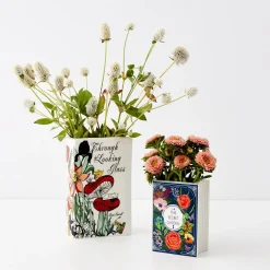 Clearance GigiandTom Looking Glass Ceramic Book Vase White