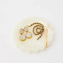 Online GigiandTom Marble Scallop Decorative Tray Beige