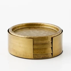 Best GigiandTom Metal Coasters 4 Pack Gold