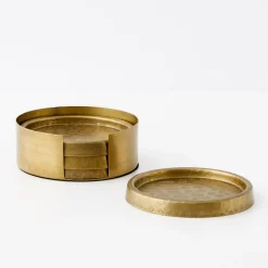 Best GigiandTom Metal Coasters 4 Pack Gold