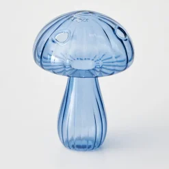 Best Sale GigiandTom Mushroom Coloured Glass Vase Blue