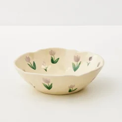 Shop GigiandTom Painted Tulip Ceramic Bowl Purple