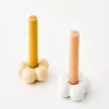 Clearance GigiandTom Petal Ceramic Taper Candle Holder White