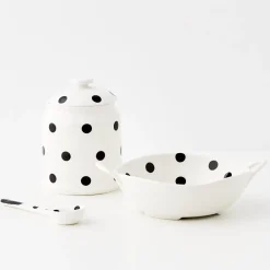 Cheap GigiandTom Polka Dot Ceramic Canister White