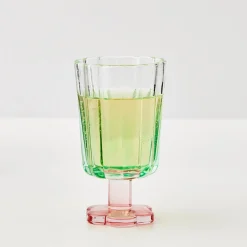 Clearance GigiandTom Posie Ribbed Wine Glass Green