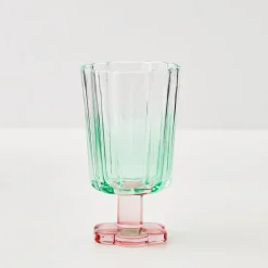 Clearance GigiandTom Posie Ribbed Wine Glass Green