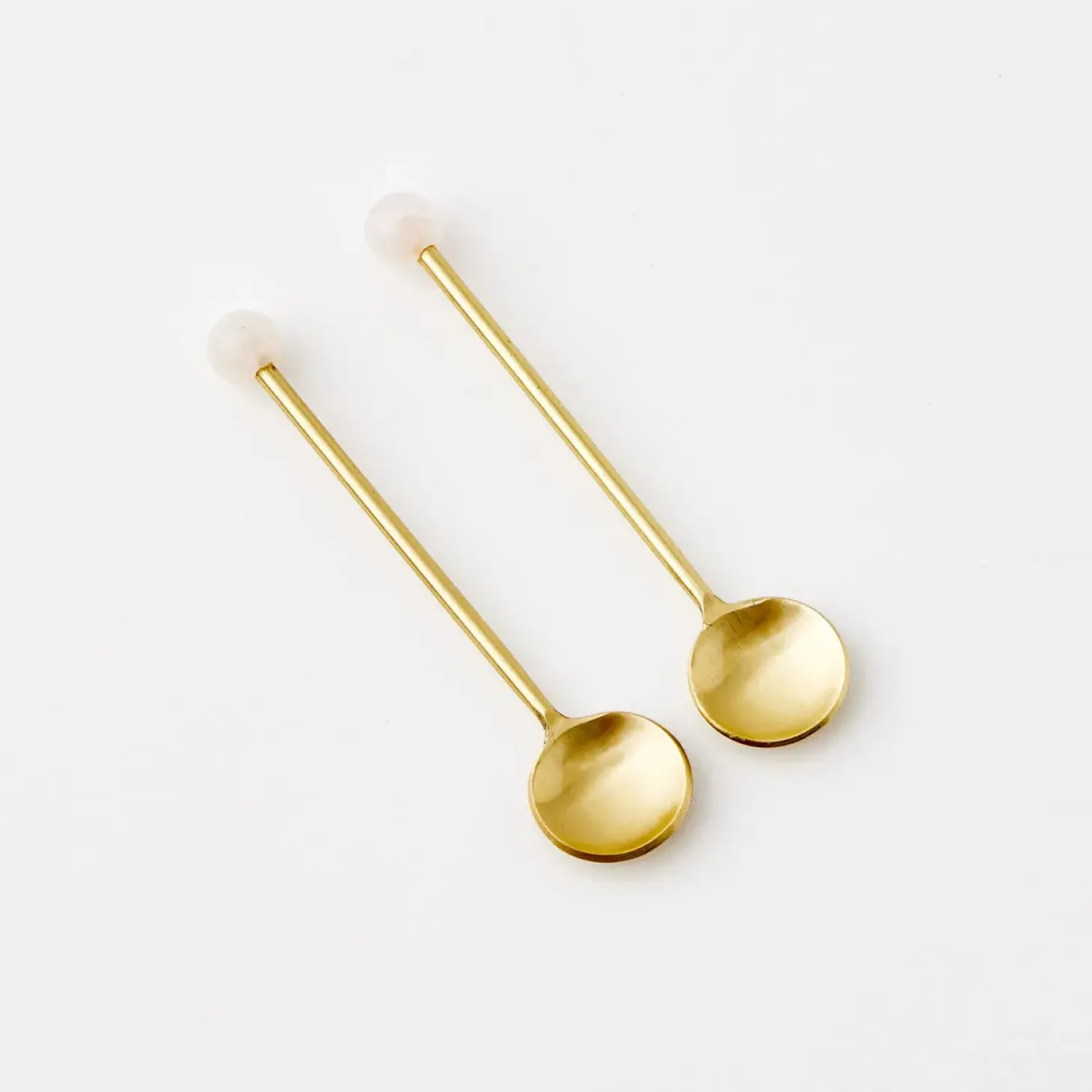 Sale GigiandTom Quartz Brass Dessert Tea Spoon Set