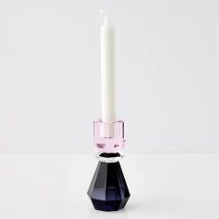 Discount GigiandTom Queen Crystal Taper Candle Holder Black Pink