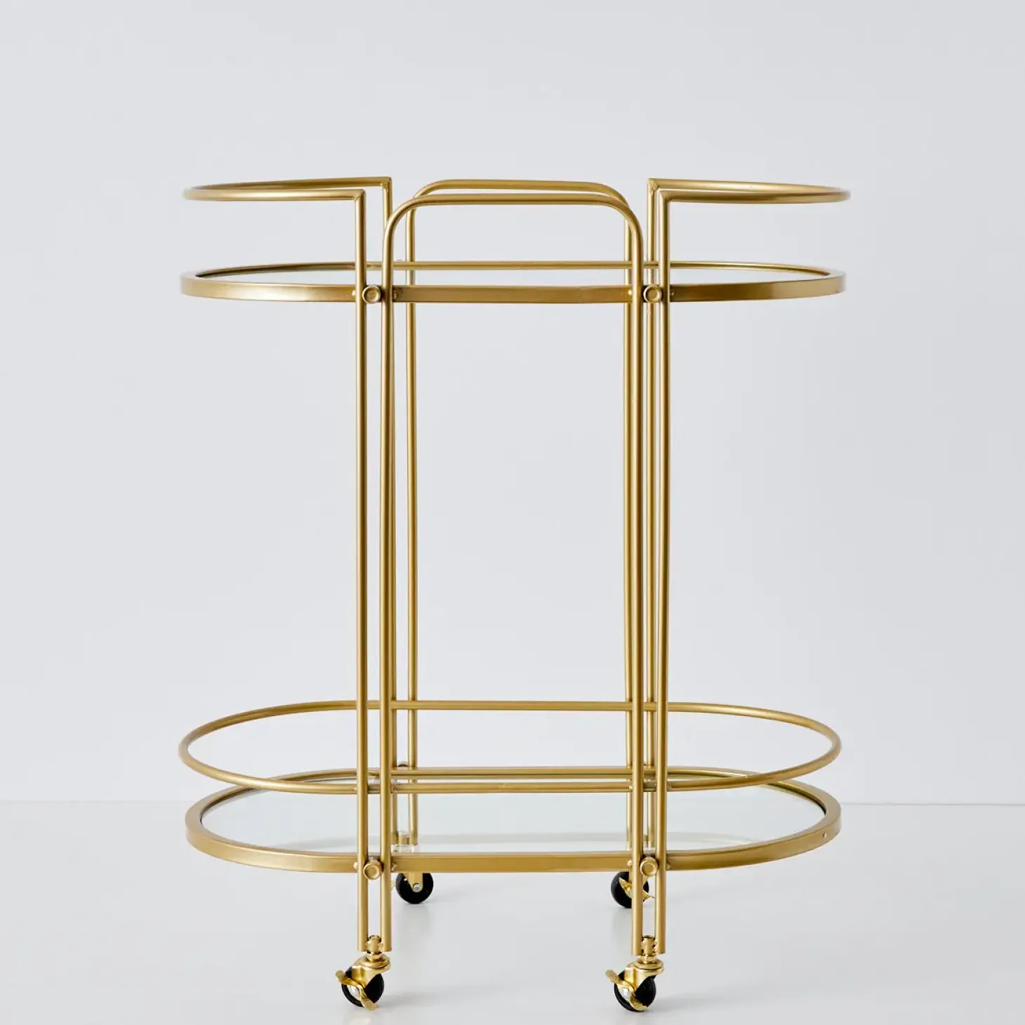 Fashion GigiandTom Retro Two-Tier Metal Bar Cart Gold