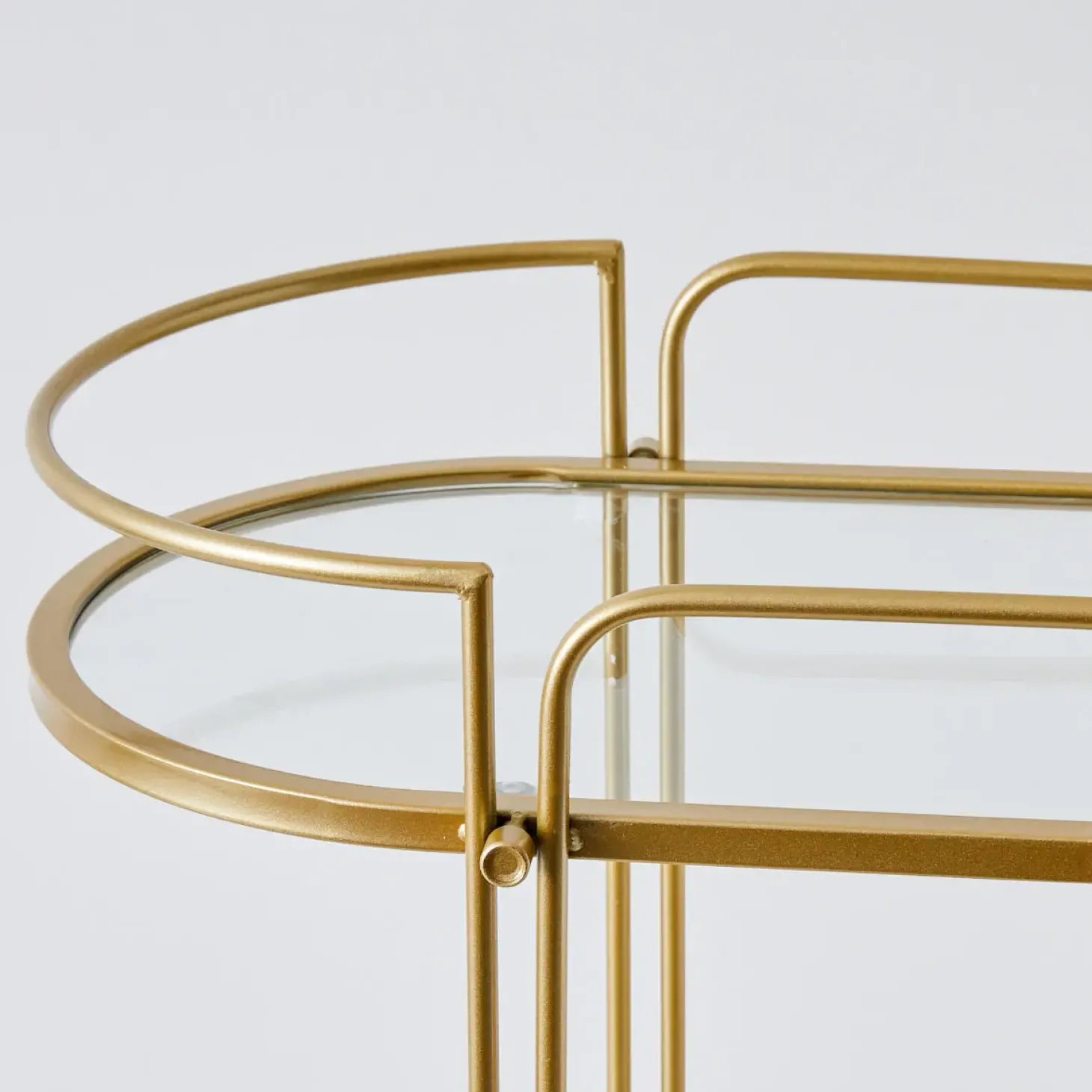 Fashion GigiandTom Retro Two-Tier Metal Bar Cart Gold