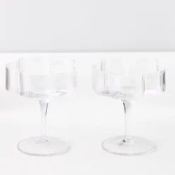 Outlet GigiandTom Ribbed Flower Champagne Glass Set Of 2