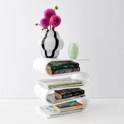 Shop GigiandTom Ribboned Coloured Glass Vase White/Black