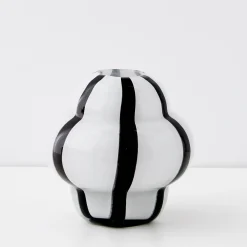 Shop GigiandTom Ribboned Coloured Glass Vase White/Black