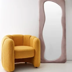 Shop GigiandTom Shell Fabric Accent Chair Mustard