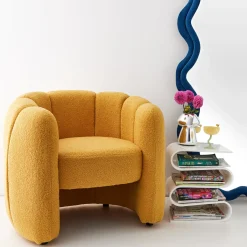 Shop GigiandTom Shell Fabric Accent Chair Mustard