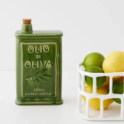 Store GigiandTom Sicilian Ceramic Olive Oil Bottle Green