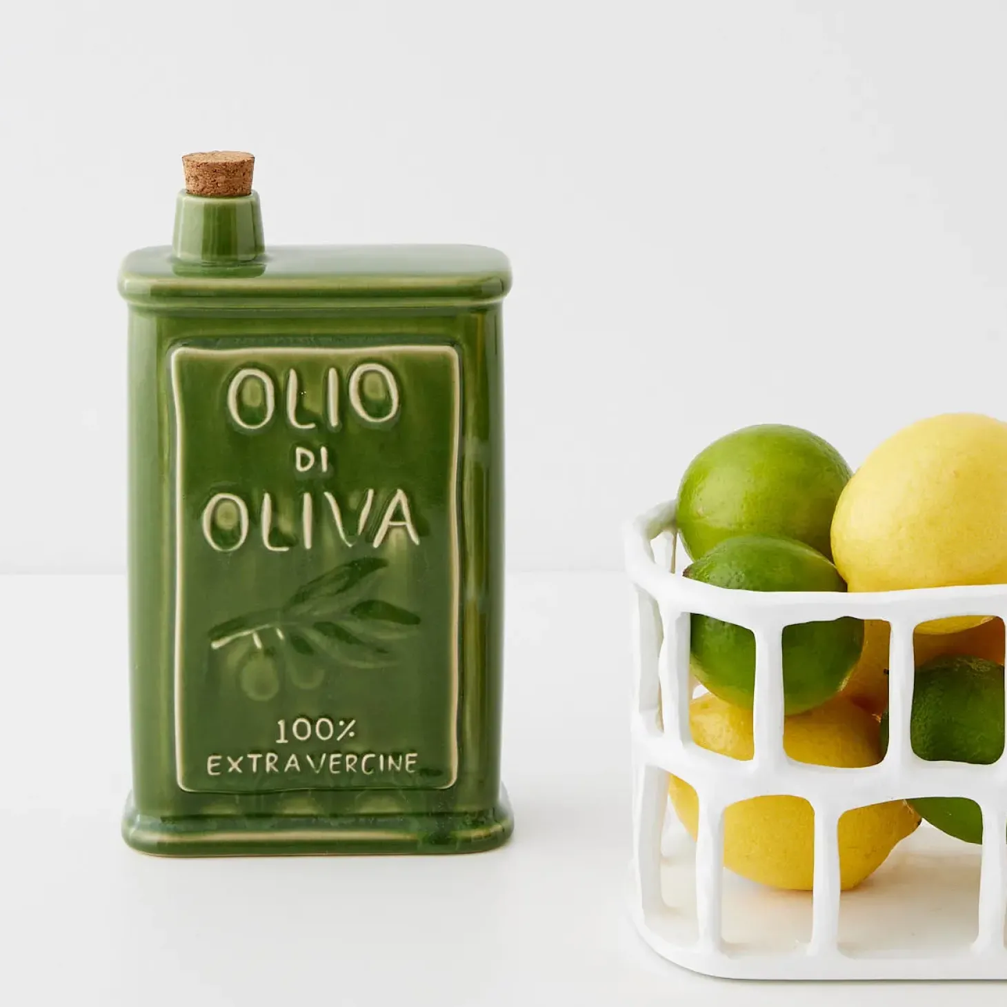 Store GigiandTom Sicilian Ceramic Olive Oil Bottle Green