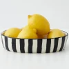 Flash Sale GigiandTom Stripe Shallow Ceramic Serving Bowl