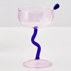Online GigiandTom Swirl Stem Cocktail Glass Pink/Blue