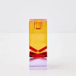 Best Sale GigiandTom Technicolour Crystal Taper Candle Holder Amber Purple